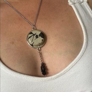Unique concrete and silver pendant
